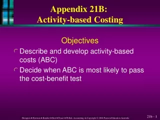 Appendix 21B:  Activity-based Costing