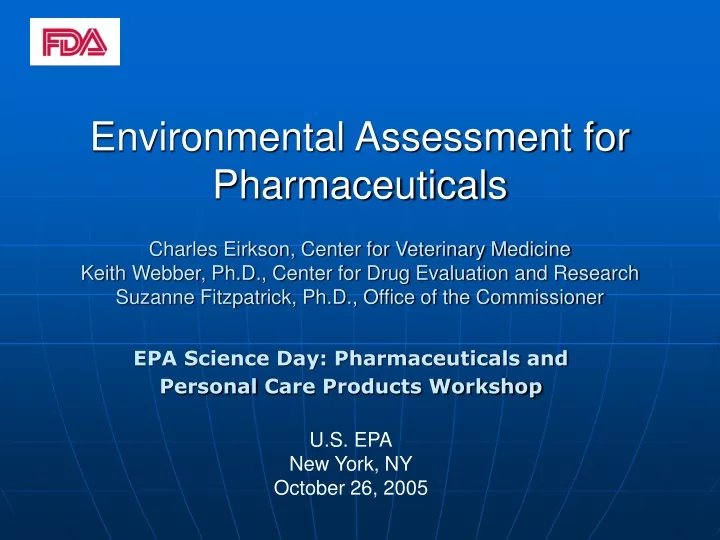 environmental assessment for pharmaceuticals