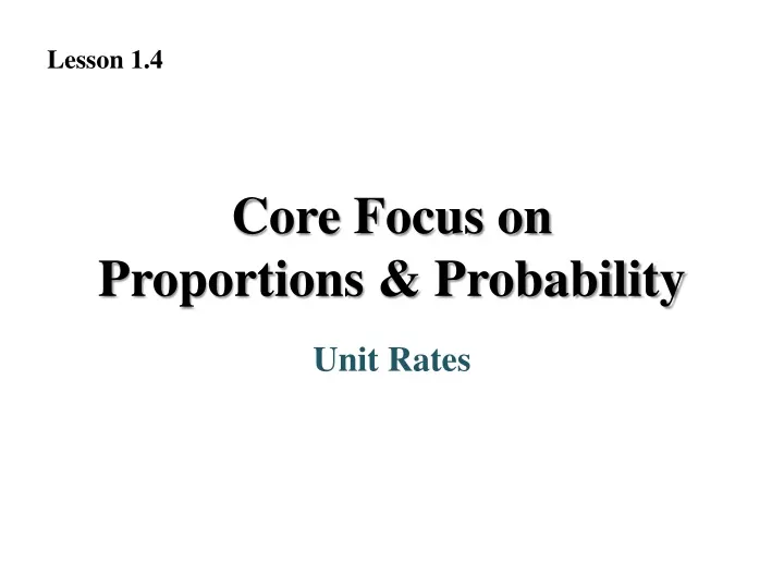 core focus on proportions probability