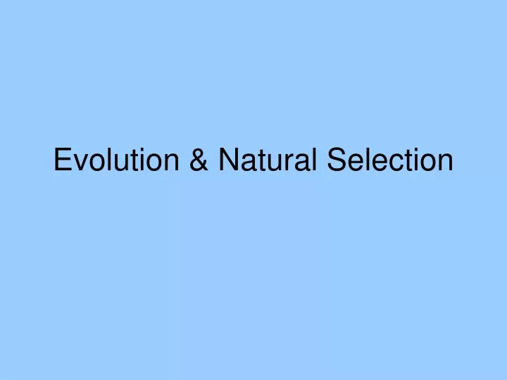evolution natural selection