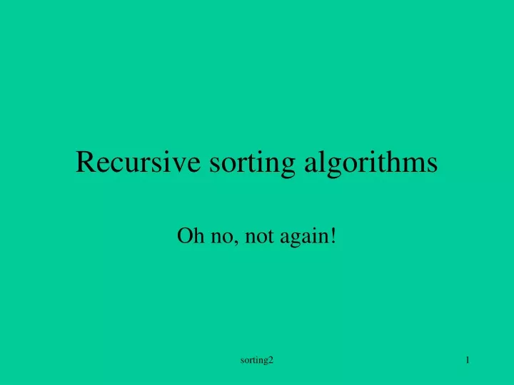 recursive sorting algorithms