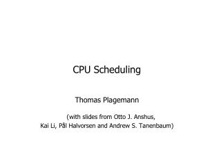 CPU Scheduling