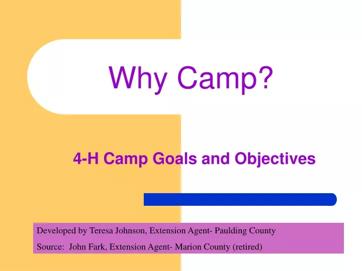 why camp