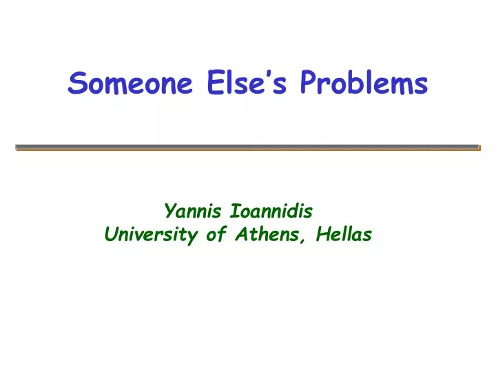 someone else s problems