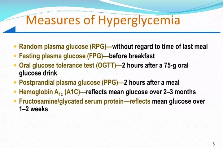 measures of hyperglycemia