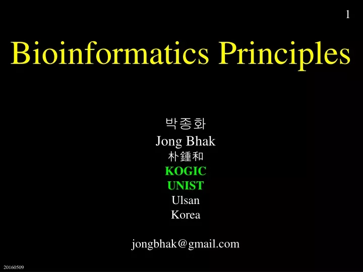 bioinformatics principles