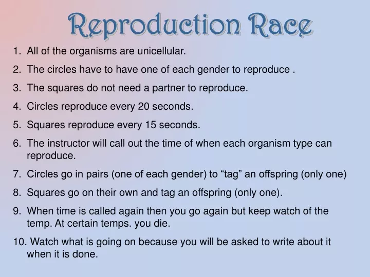 reproduction race
