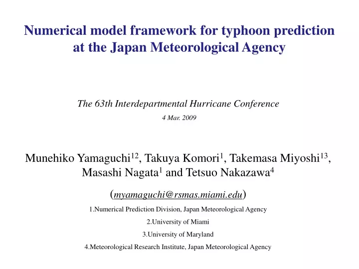 numerical model framework for typhoon prediction