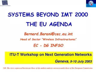 SYSTE M S BEYOND IMT 2000  THE EU AGENDA