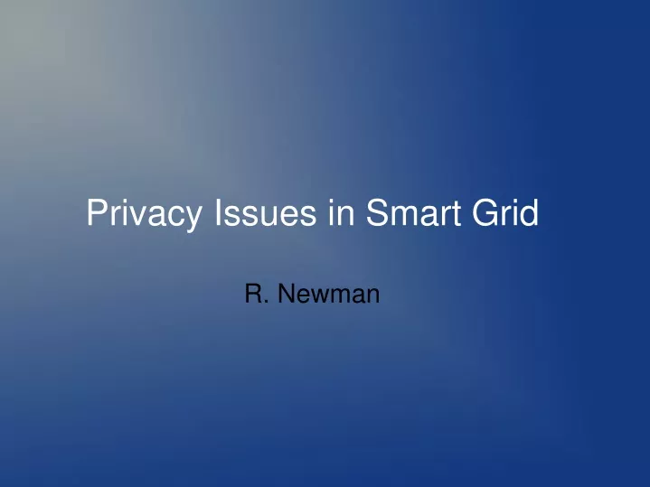 privacy issues in smart grid