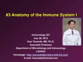 #3 Anatomy of the Immune System I