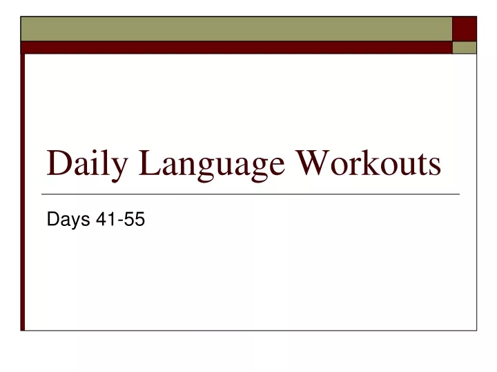 daily language workouts