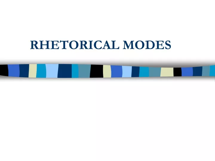 rhetorical modes