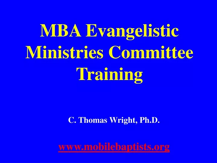 mba evangelistic ministries committee training