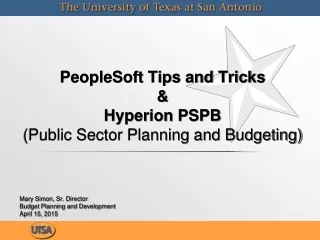 PeopleSoft Tips and Tricks &amp; Hyperion PSPB (Public Sector Planning and Budgeting)