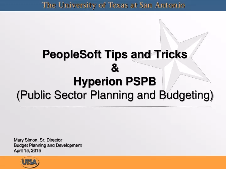 peoplesoft tips and tricks hyperion pspb public sector planning and budgeting