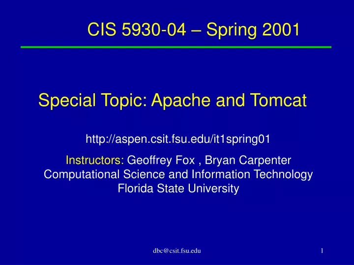 cis 5930 04 spring 2001