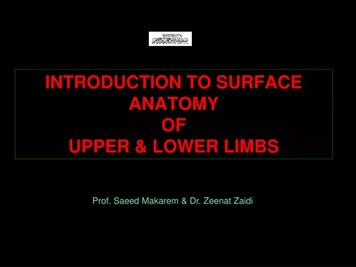 introduction to surface anatomy of upper lower limbs