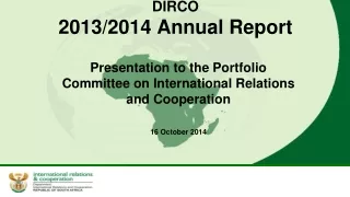 DIRCO 2013/2014 Annual Report