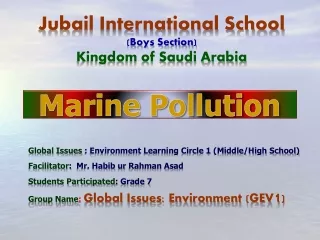 Jubail International School  (Boys Section) Kingdom of Saudi Arabia