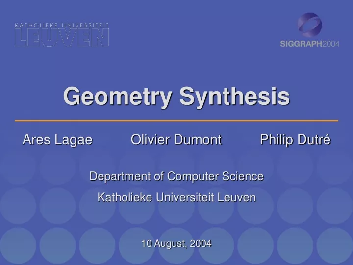 geometry synthesis