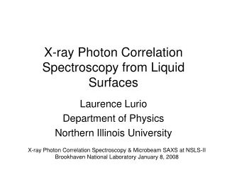 X-ray Photon Correlation Spectroscopy from Liquid Surfaces