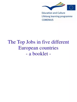 The Top Jobs in five different  European countries - a booklet -