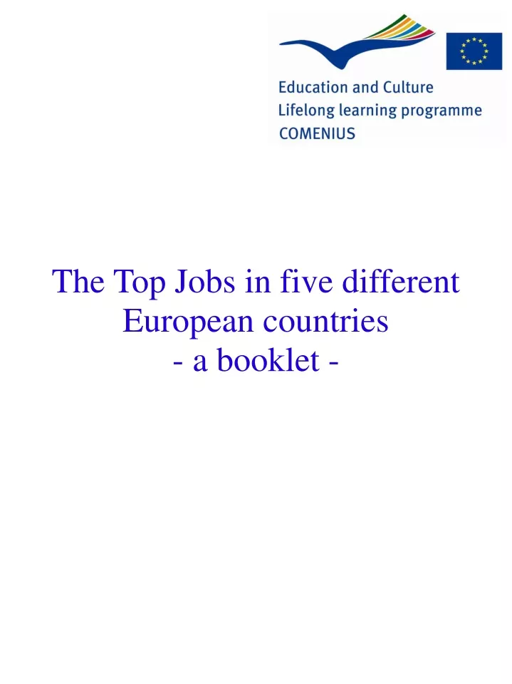 the top jobs in five different european countries