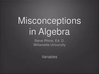 Misconceptions  in Algebra