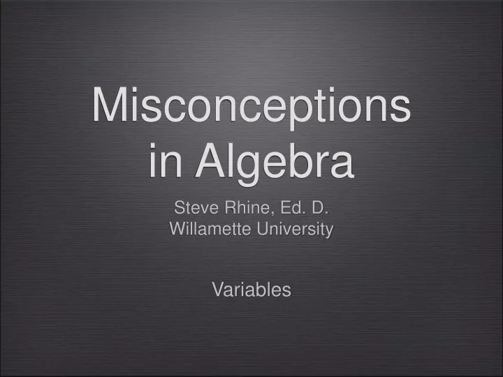 misconceptions in algebra