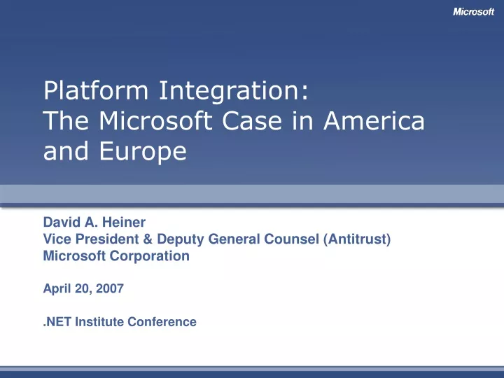 platform integration the microsoft case in america and europe
