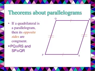 Theorems about parallelograms