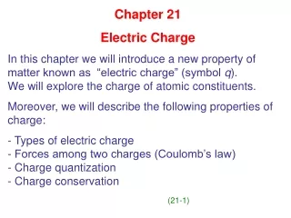 Chapter 21 Electric Charge