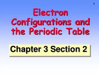 Electron Configurations and the Periodic Table