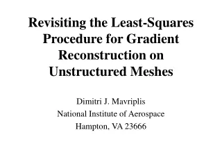 Revisiting the Least-Squares Procedure for Gradient Reconstruction on Unstructured Meshes