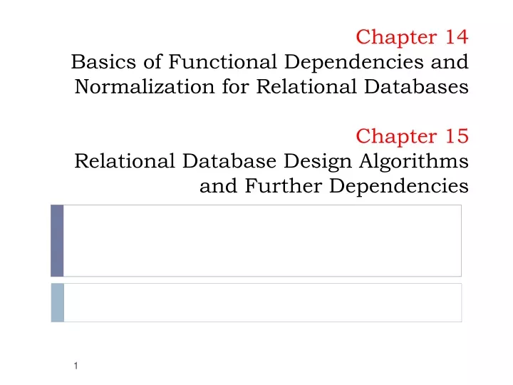 chapter 14 basics of functional dependencies