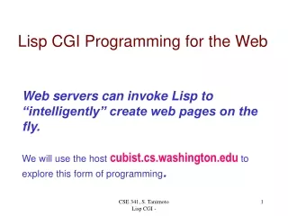 Lisp CGI Programming for the Web