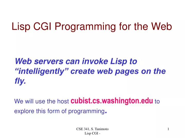 lisp cgi programming for the web