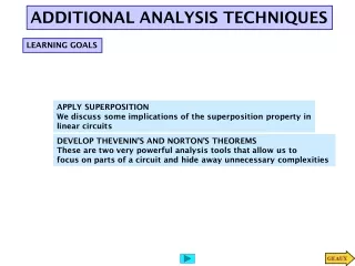 ADDITIONAL ANALYSIS TECHNIQUES