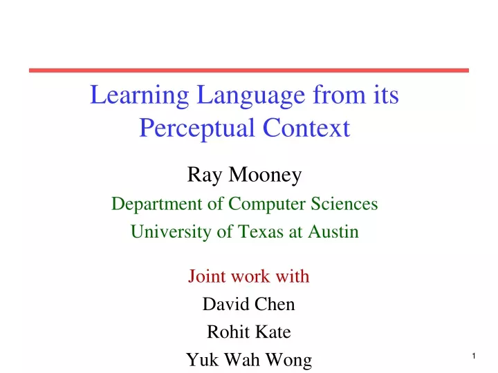 learning language from its perceptual context