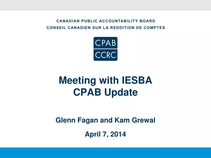 meeting with iesba cpab update