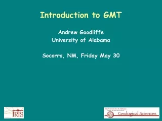 Introduction to GMT