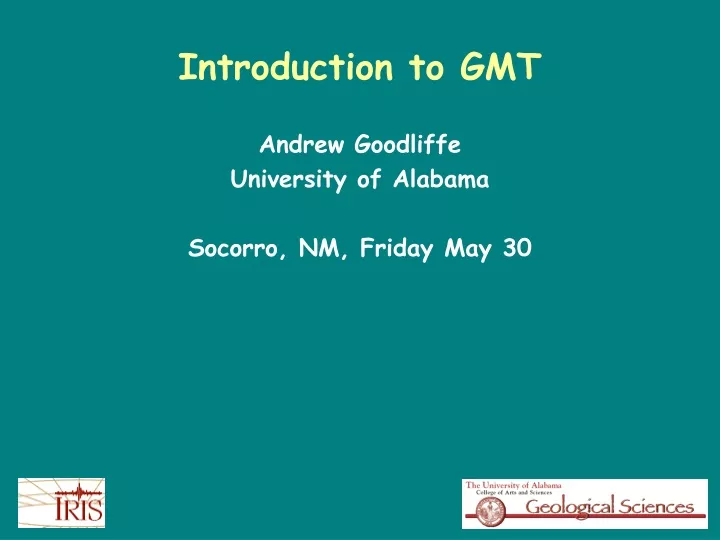 introduction to gmt