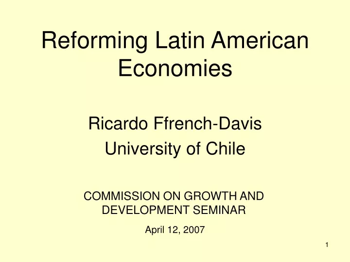 reforming latin american economies