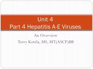 Unit 4 Part 4 Hepatitis A-E Viruses