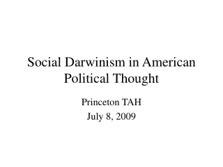 Social Darwinism in American Political Thought