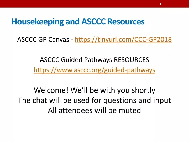 housekeeping and asccc resources
