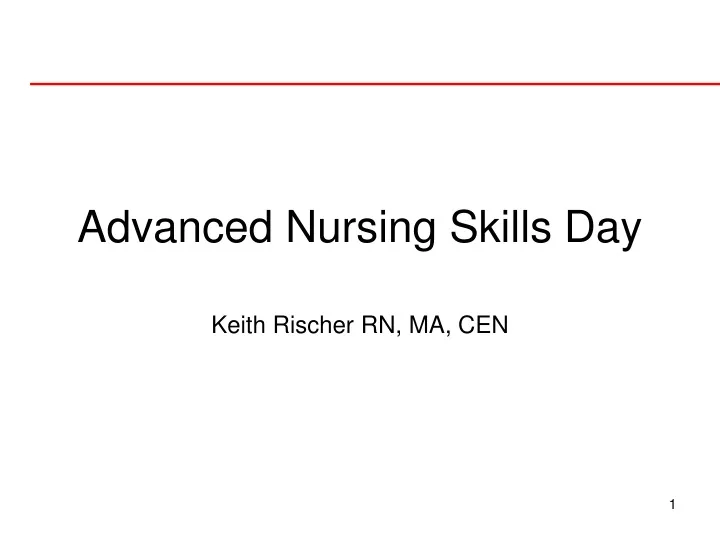 advanced nursing skills day