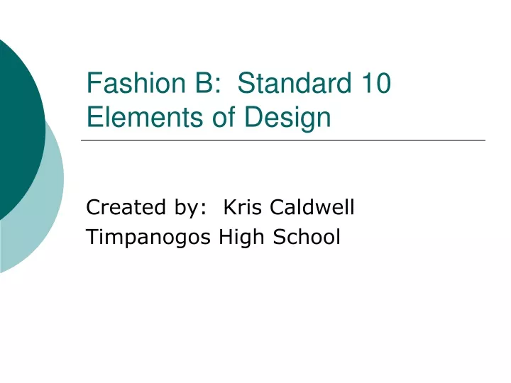 fashion b standard 10 elements of design