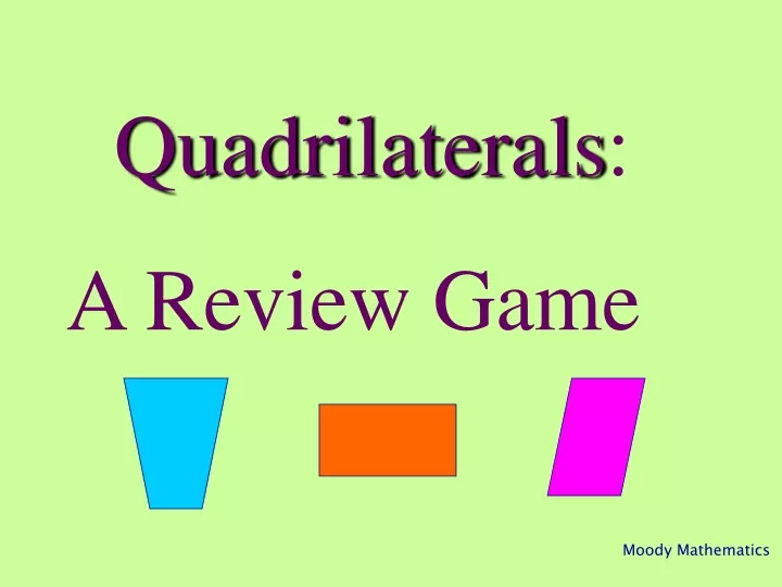 quadrilaterals a review game